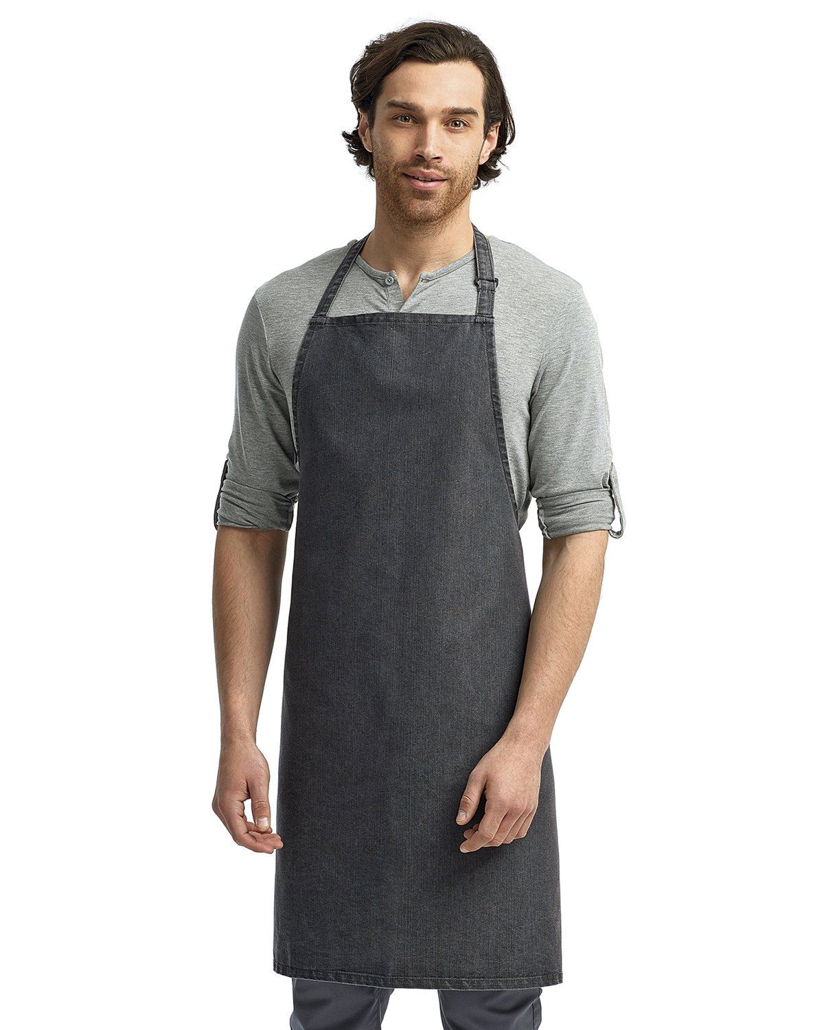 Artisan Collection by Reprime Unisex Colours Sustainable Bib Apron in Black Denim