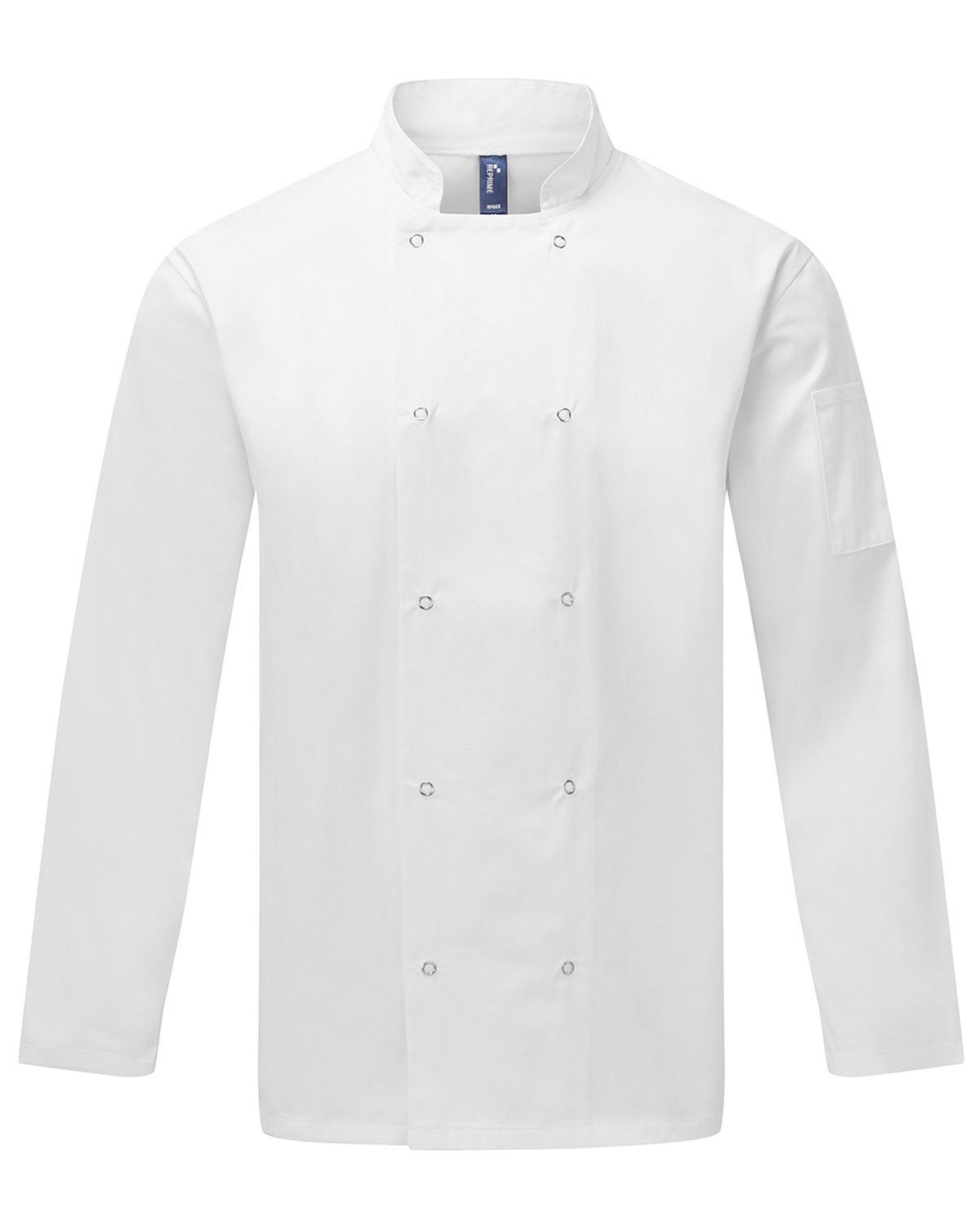 Artisan Collection by Reprime Unisex Studded Front Long Sleeve Chef's Jacket in White
