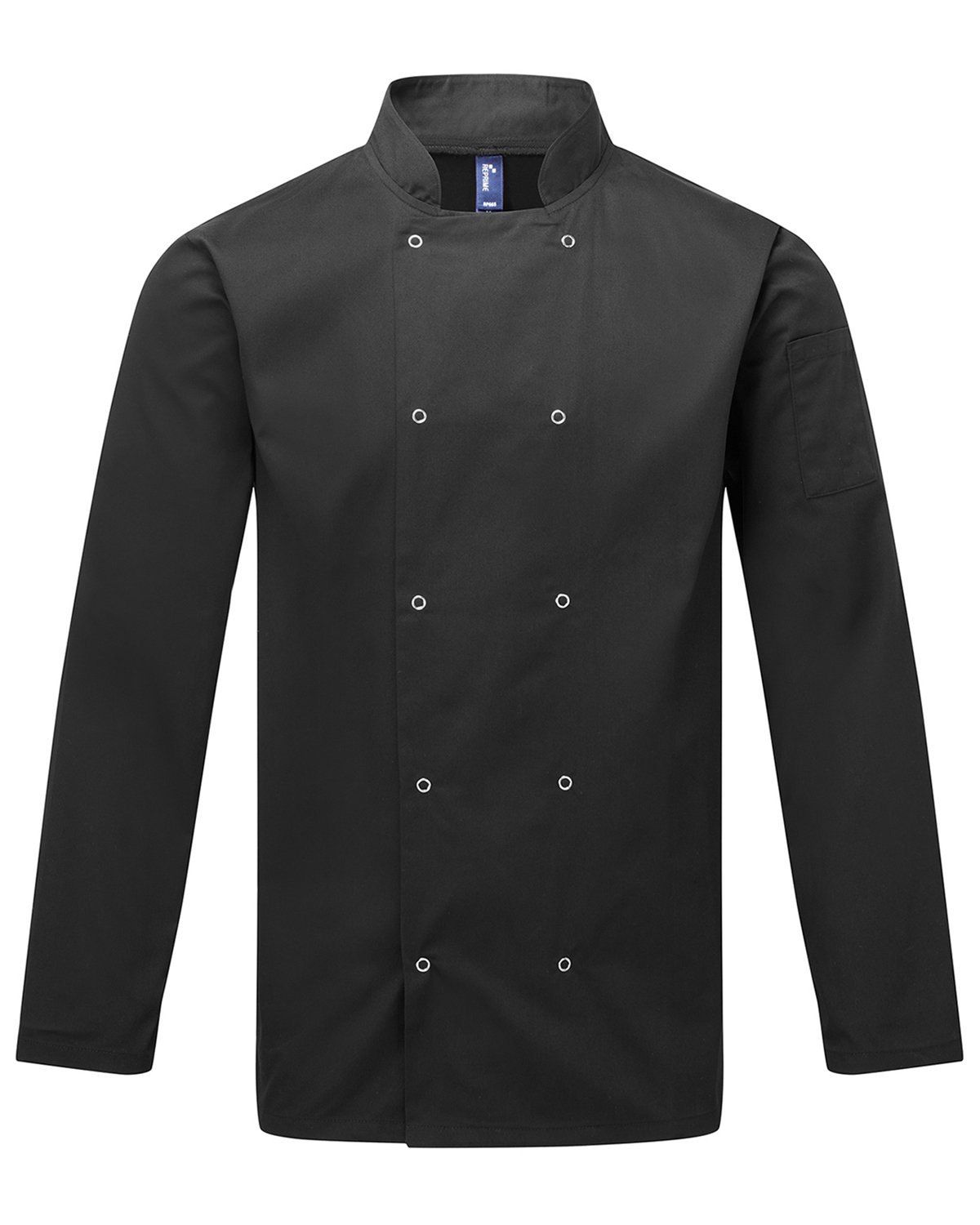 Artisan Collection by Reprime Unisex Studded Front Long Sleeve Chef's Jacket in Black