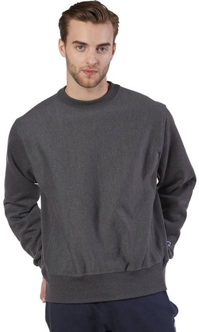 Am image of a Custom Champion Adult Reverse Weave Fleece Crew in Charcoal Heather!