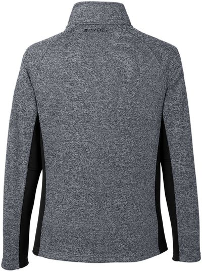 Am image of a Custom Spyder Men's Constant Half Zip Sweater in Black Heather/ Black!