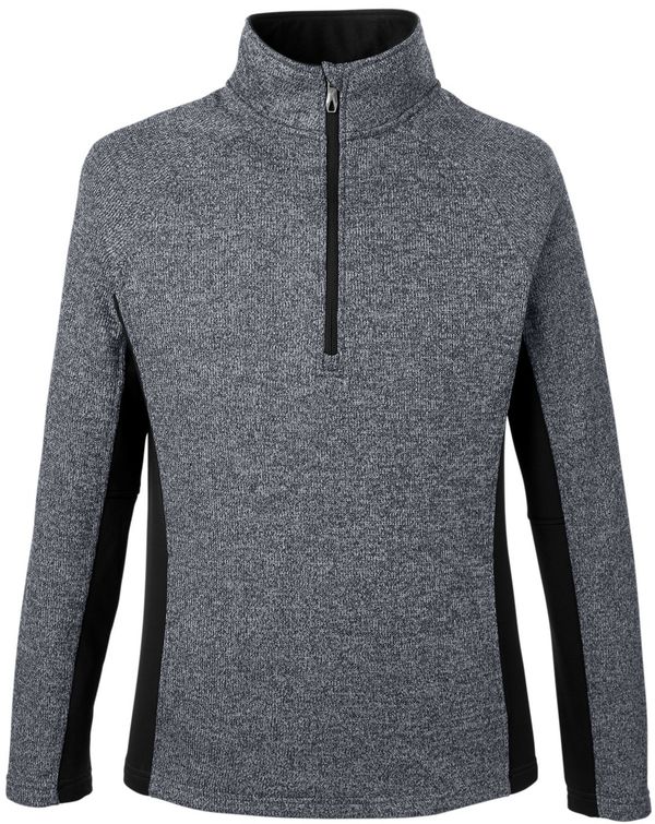 Am image of a Custom Spyder Men's Constant Half Zip Sweater in Black Heather/ Black!