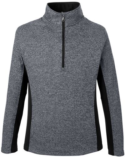 Am image of a Custom Spyder Men's Constant Half Zip Sweater in Black Heather/ Black!