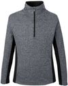 Am image of a Custom Spyder Men's Constant Half Zip Sweater in Black Heather/ Black!