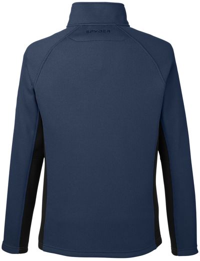 Am image of a Custom Spyder Men's Constant Half Zip Sweater in Frontier/Black!