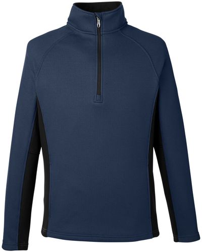 Am image of a Custom Spyder Men's Constant Half Zip Sweater in Frontier/Black!