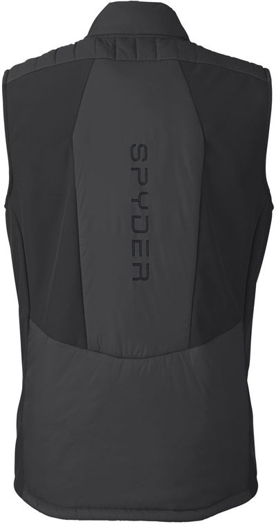 Am image of a Custom Spyder Men's Challenger Vest in BLACK!