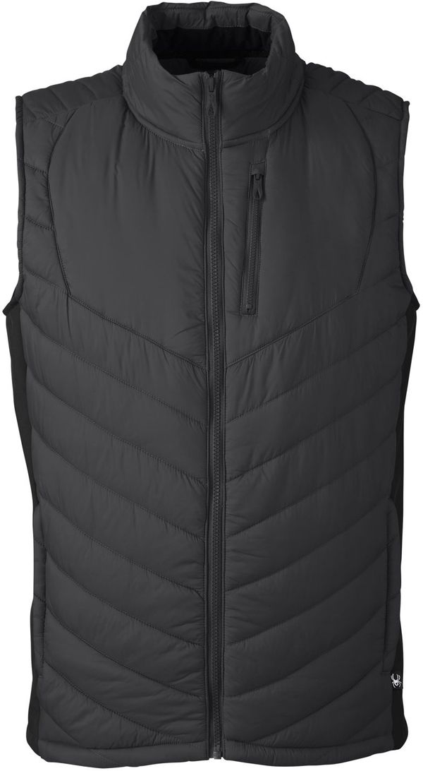 Am image of a Custom Spyder Men's Challenger Vest in BLACK!