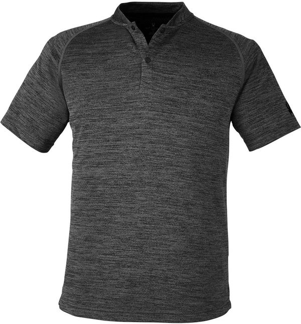 Am image of a Custom Spyder Men's Mission Blade Collar Polo in Black Jaspe!