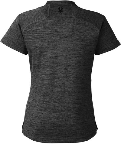 Am image of a Custom Spyder Ladies' Mission Blade Collar Polo in Black Jaspe!