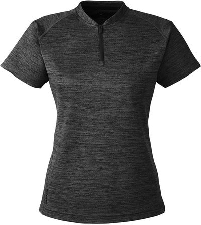 Am image of a Custom Spyder Ladies' Mission Blade Collar Polo in Black Jaspe!