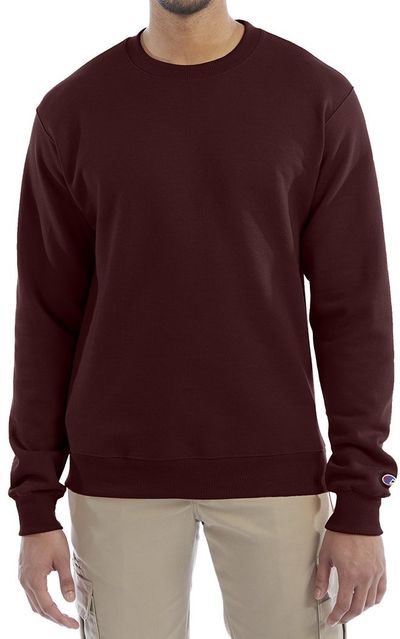 Am image of a Custom Champion Powerblend® Crewneck Sweatshirt in Maroon!