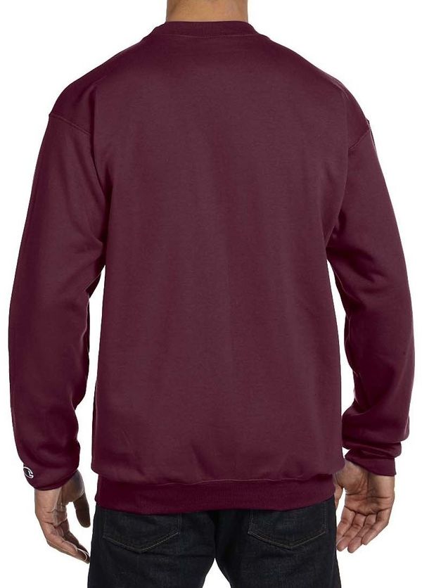 Am image of a Custom Champion Powerblend® Crewneck Sweatshirt in Maroon!