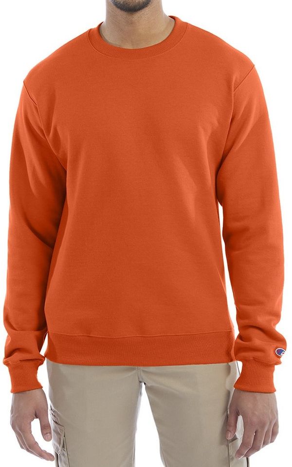 Am image of a Custom Champion Powerblend® Crewneck Sweatshirt in Orange!