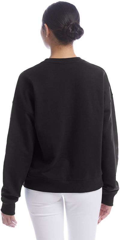 Am image of a Custom Champion Ladies' PowerBlend Sweatshirt in Black!