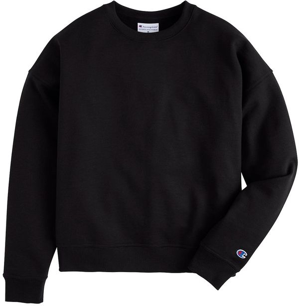 Am image of a Custom Champion Ladies' PowerBlend Sweatshirt in Black!