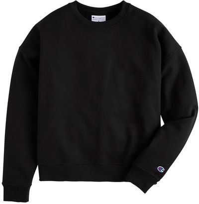 Am image of a Custom Champion Ladies' PowerBlend Sweatshirt in Black!