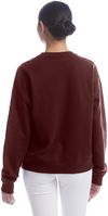 Am image of a Custom Champion Ladies' PowerBlend Sweatshirt in Maroon!