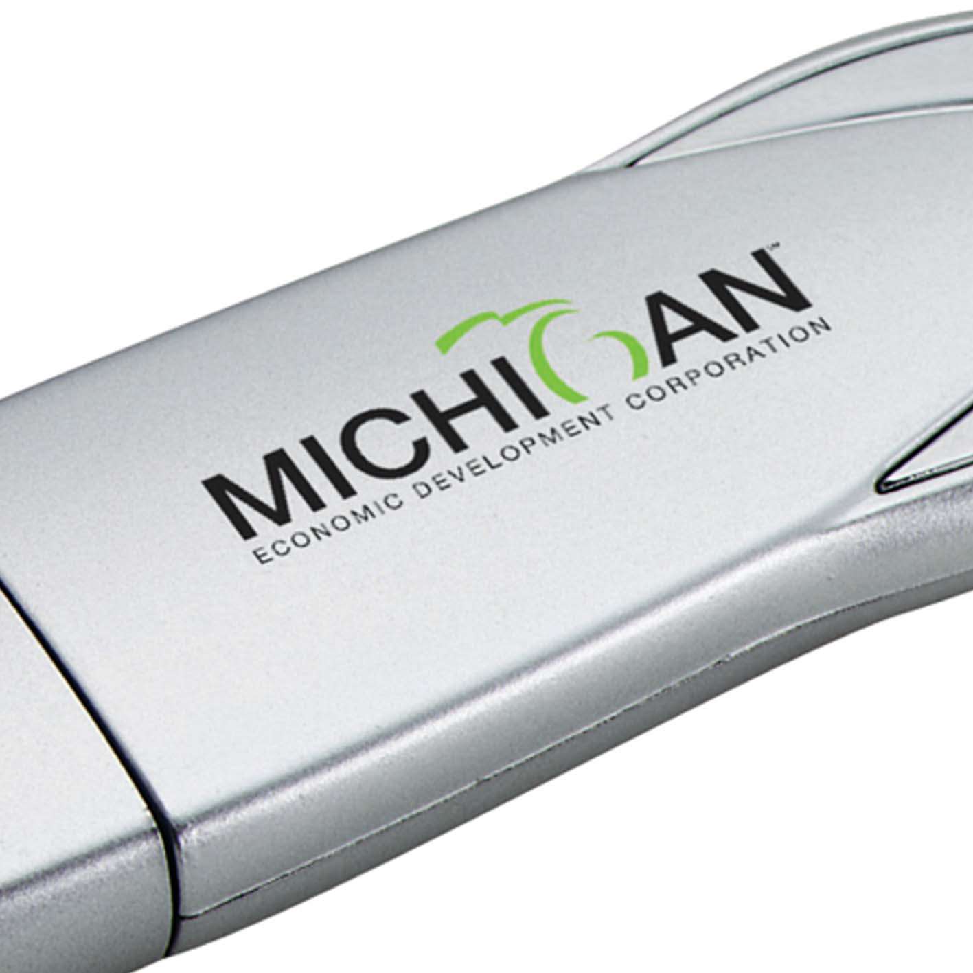 An example of screen printed custom usb