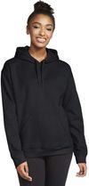 Am image of a Custom Gildan Adult Softstyle® Fleece Pullover Hooded Sweatshirt in BLACK!