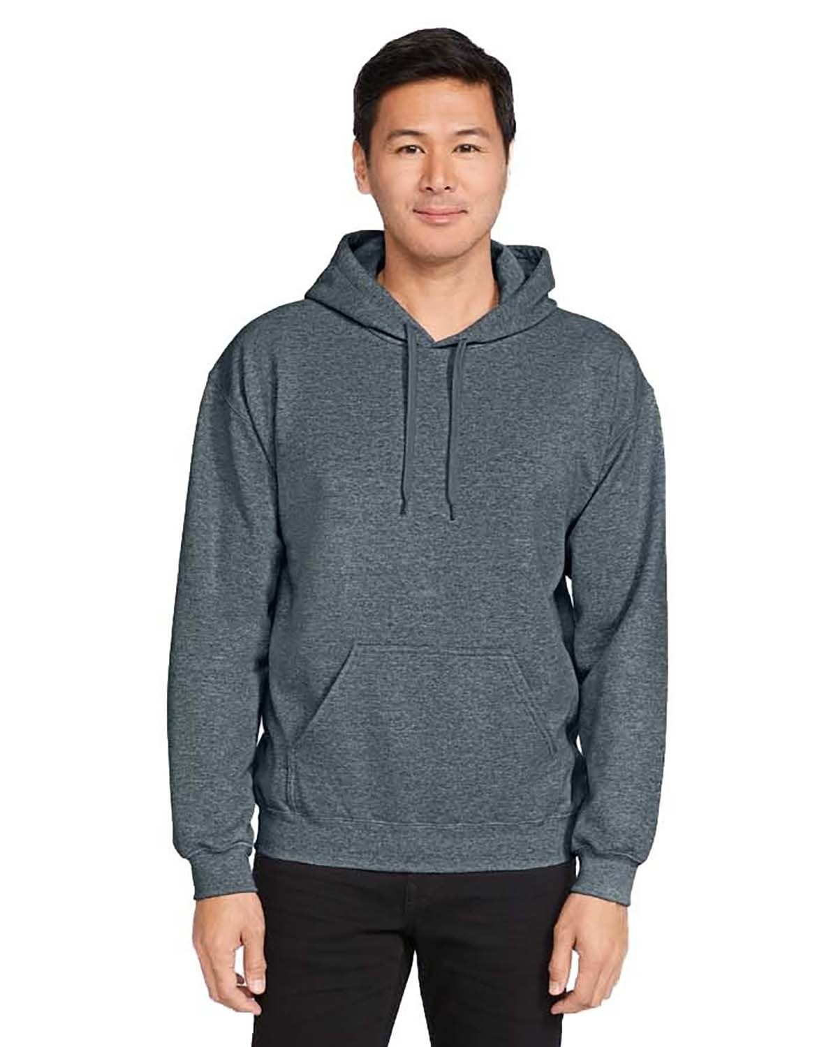 Gildan Adult Softstyle® Fleece Pullover Hooded Sweatshirt in DARK HEATHER