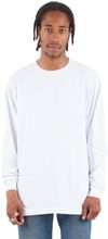 Am image of a Custom Shaka Wear Adult 6 oz Active Long Sleeve T Shirt in White!