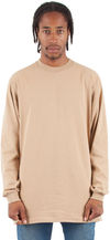 Am image of a Custom Shaka Wear Adult 6 oz Active Long Sleeve T Shirt in Khaki!