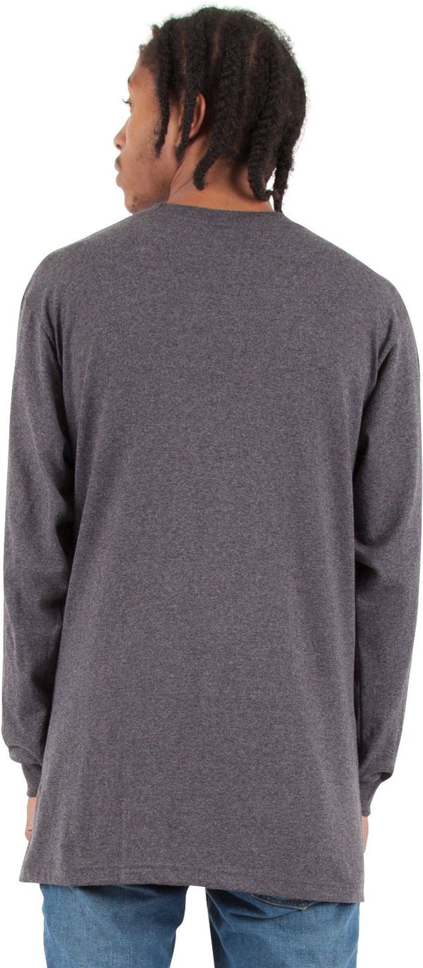 Am image of a Custom Shaka Wear Adult 6 oz Active Long Sleeve T Shirt in Charcoal Grey Heather!