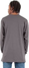 Am image of a Custom Shaka Wear Adult 6 oz Active Long Sleeve T Shirt in Dark Grey!