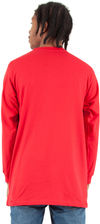 Am image of a Custom Shaka Wear Adult 6 oz Active Long Sleeve T Shirt in Red!