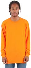 Am image of a Custom Shaka Wear Adult 6 oz Active Long Sleeve T Shirt in Orange!