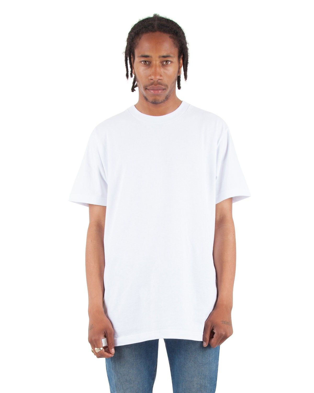 Shaka Wear Adult 6 oz Active Short Sleeve Crewneck T Shirt in White