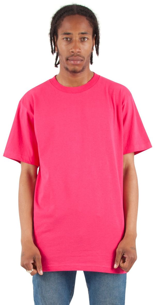Am image of a Custom Shaka Wear Adult 6 oz Active Short Sleeve Crewneck T Shirt in Hot Pink!