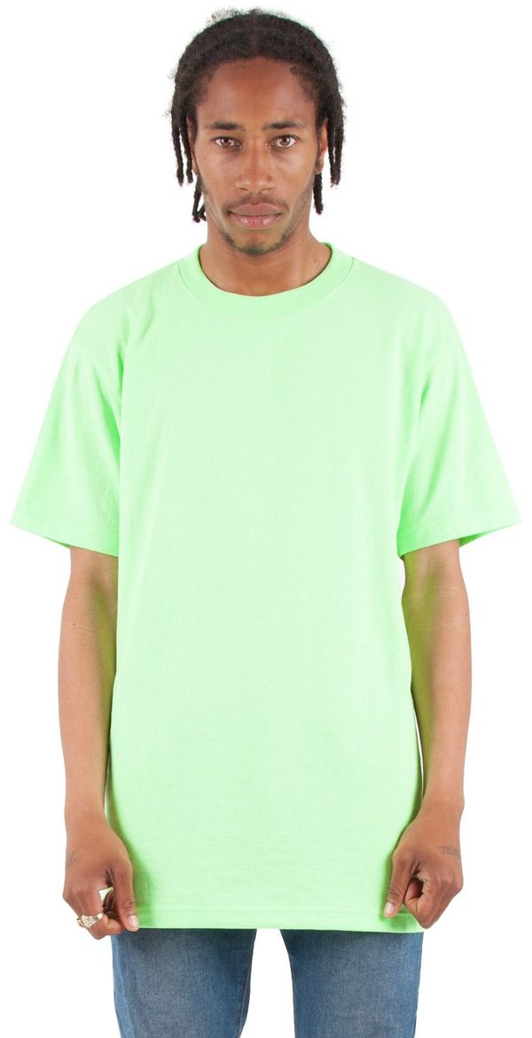 An image of a Custom Shaka Wear Adult 6 oz Active Short Sleeve Crewneck T Shirt in Lime!