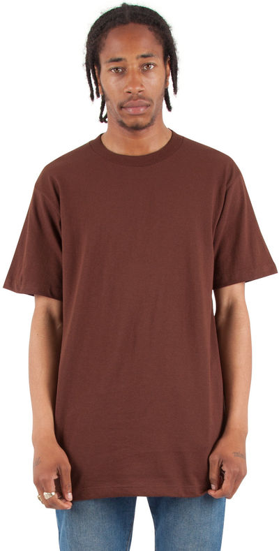Am image of a Custom Shaka Wear Adult 6 oz Active Short Sleeve Crewneck T Shirt in Brown!