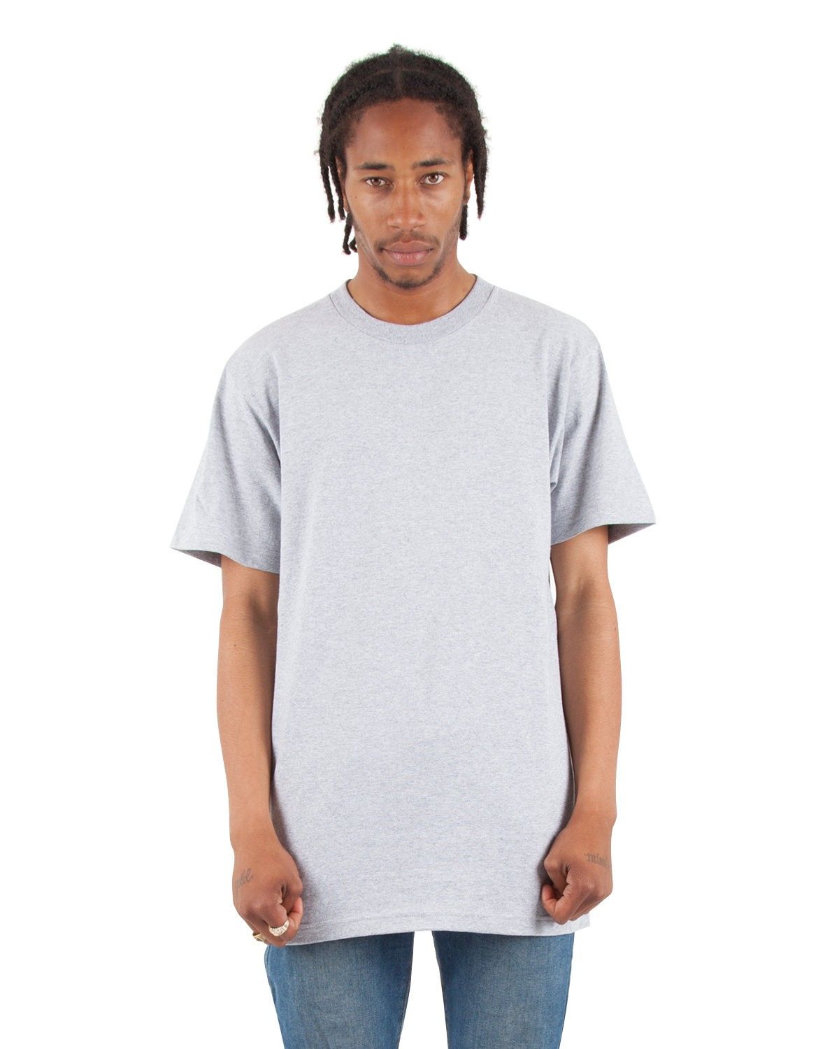 Shaka Wear Adult 6 oz Active Short Sleeve Crewneck T Shirt in Heather Grey