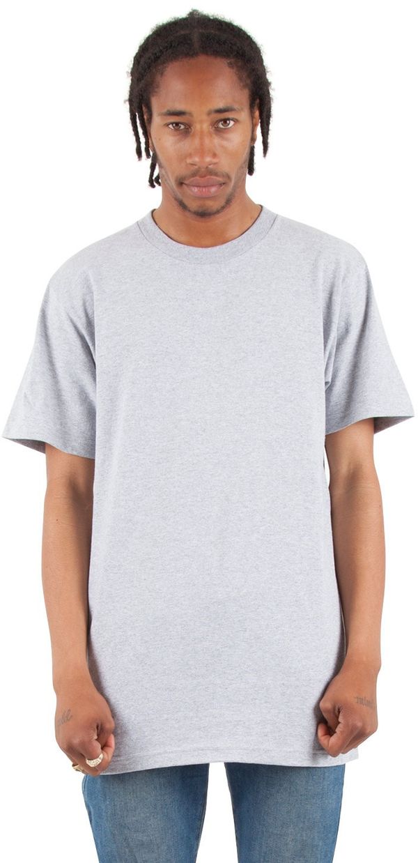 Am image of a Custom Shaka Wear Adult 6 oz Active Short Sleeve Crewneck T Shirt in Heather Grey!