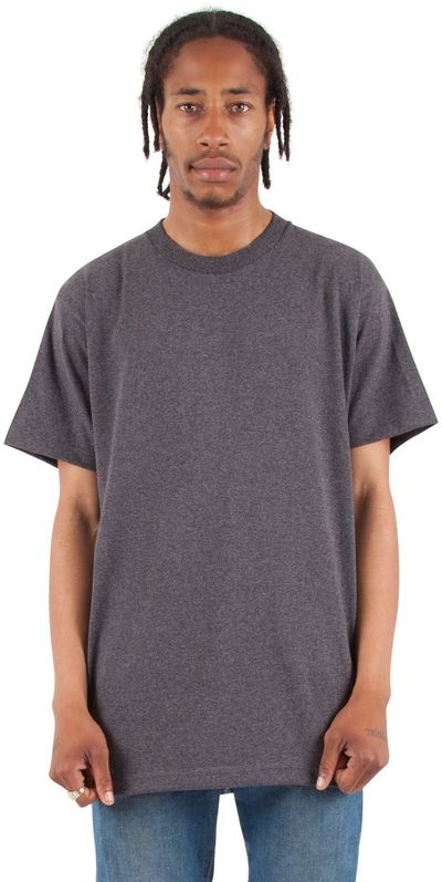 Am image of a Custom Shaka Wear Adult 6 oz Active Short Sleeve Crewneck T Shirt in Charcoal Grey Heather!