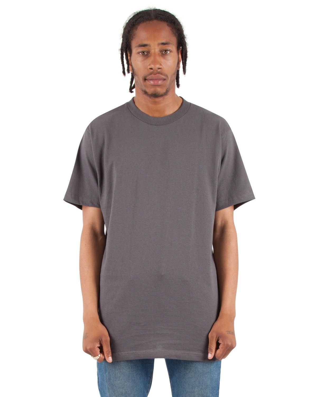 Shaka Wear Adult 6 oz Active Short Sleeve Crewneck T Shirt in Dark Grey