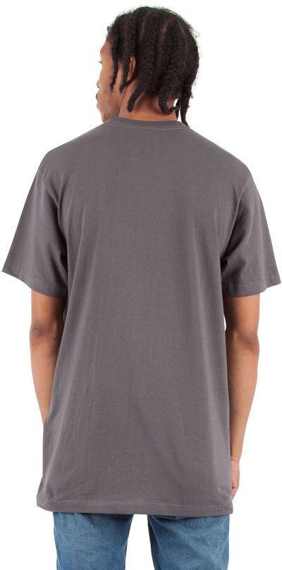 Am image of a Custom Shaka Wear Adult 6 oz Active Short Sleeve Crewneck T Shirt in Dark Grey!