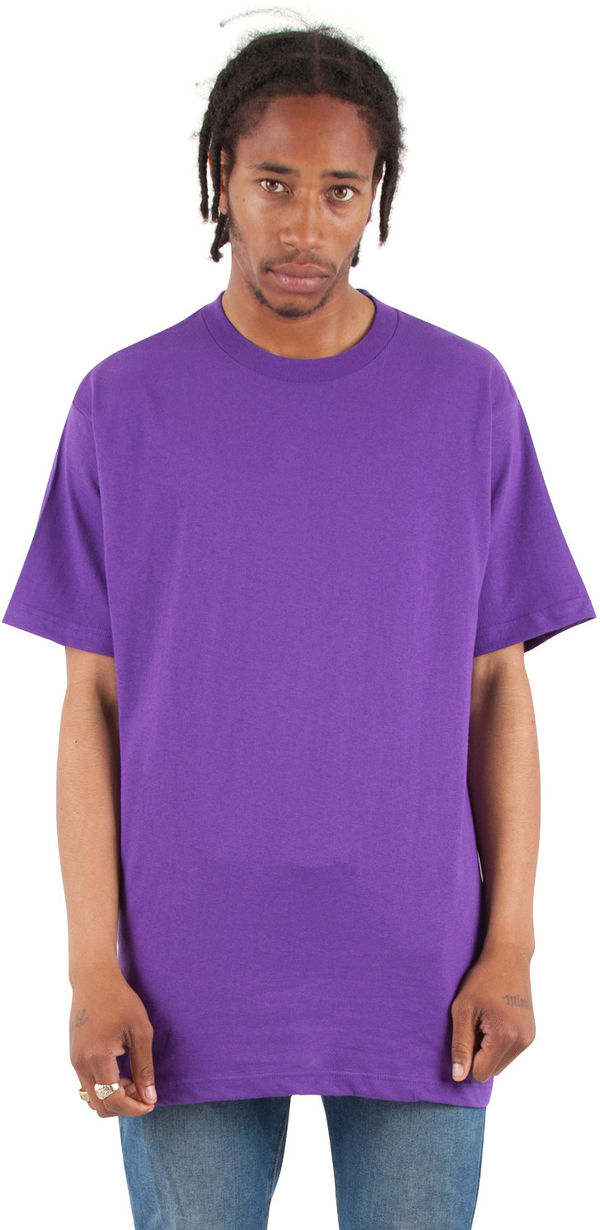 Am image of a Custom Shaka Wear Adult 6 oz Active Short Sleeve Crewneck T Shirt in Purple!