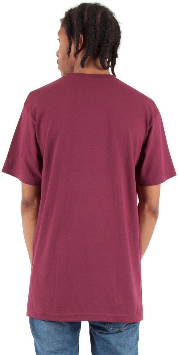 Am image of a Custom Shaka Wear Adult 6 oz Active Short Sleeve Crewneck T Shirt in Burgundy!