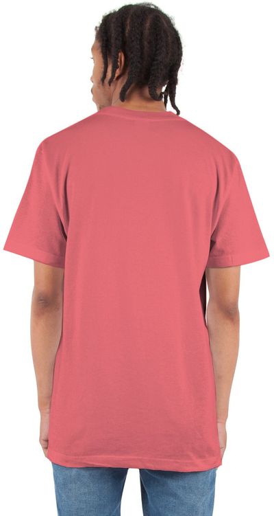 Am image of a Custom Shaka Wear Adult 6 oz Active Short Sleeve Crewneck T Shirt in Coral!