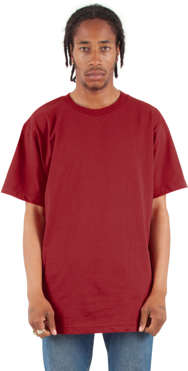 Am image of a Custom Shaka Wear Adult 6 oz Active Short Sleeve Crewneck T Shirt in Cardinal!