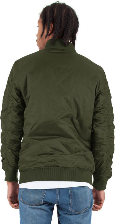 Am image of a Custom Shaka Wear Adult Bomber Jacket in Olive!
