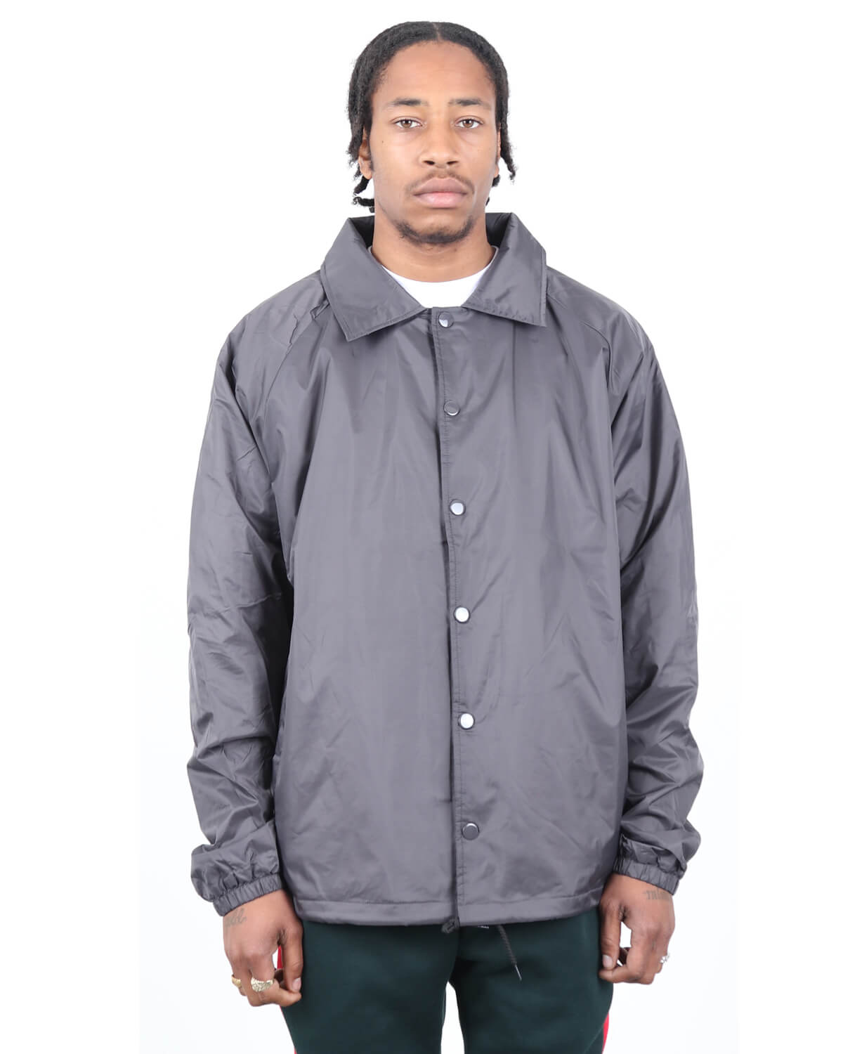 Shaka Wear Coaches Jacket in Dark Grey