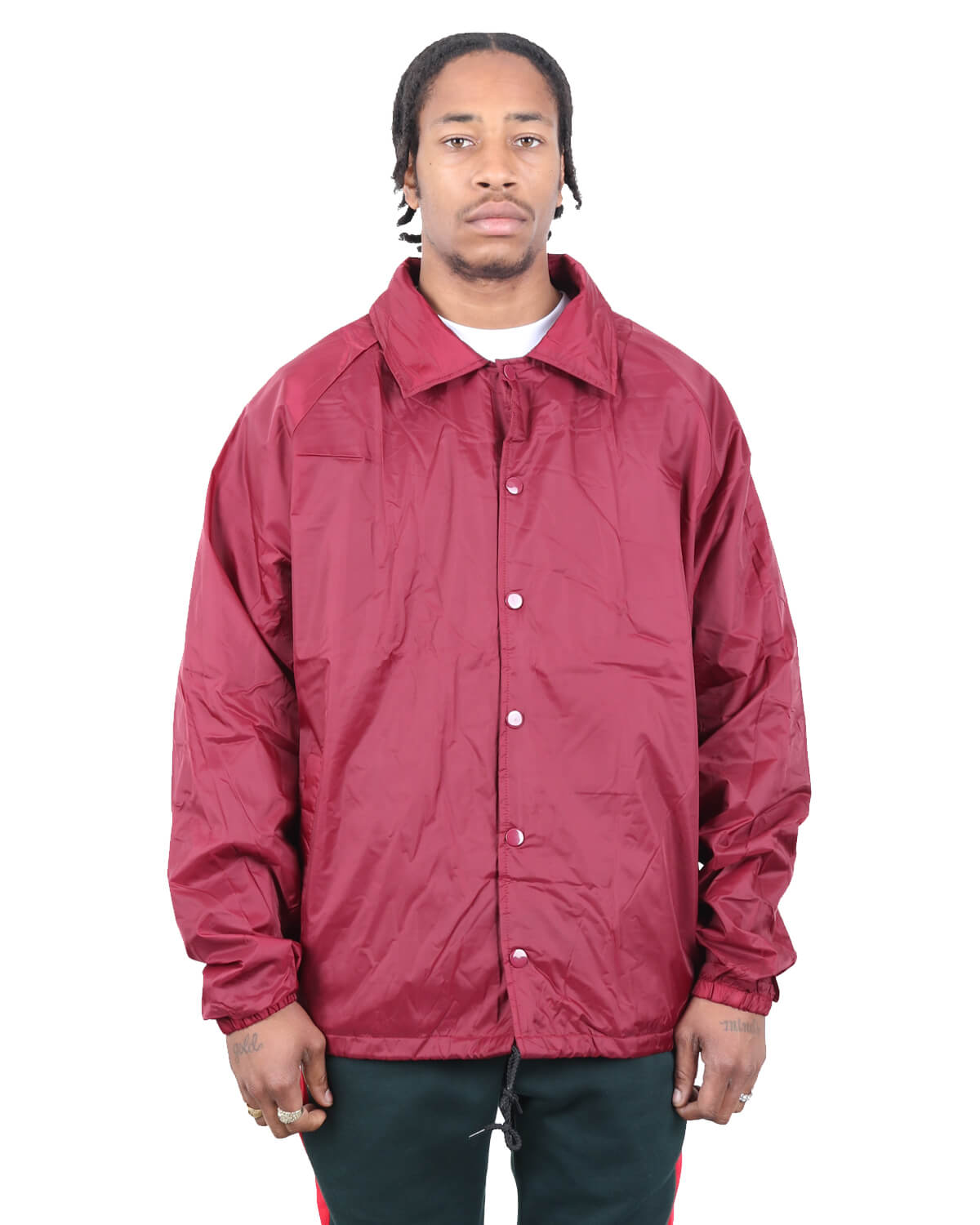 Shaka Wear Coaches Jacket in Burgundy
