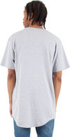 Am image of a Custom Shaka Wear Adult 6 oz Curved Hem Long T Shirt in Heather Grey!