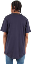 Am image of a Custom Shaka Wear Adult 6 oz Curved Hem Long T Shirt in Navy!