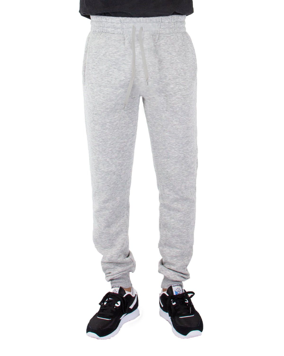 Shaka Wear Mens Fleece Jogger Pants in Heather Grey